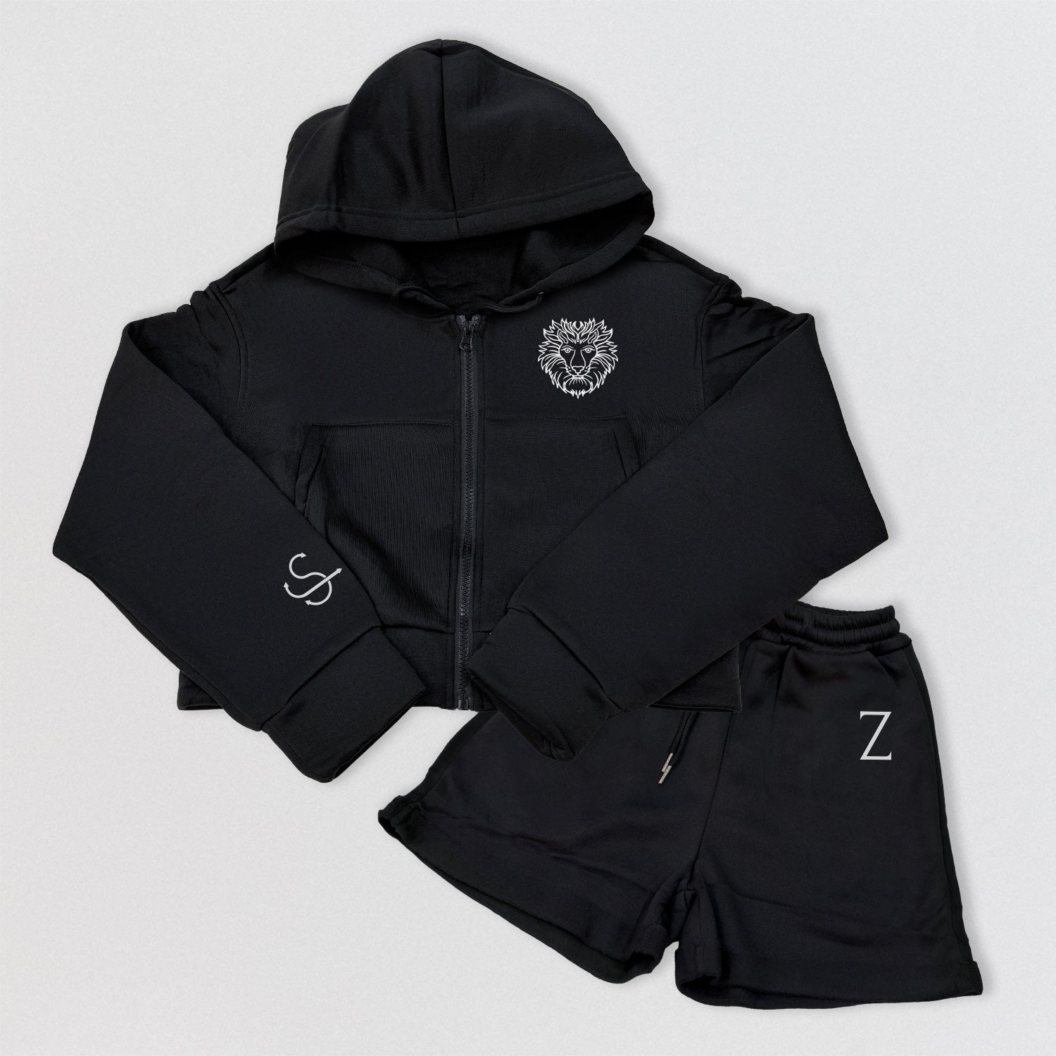 Leo Zodiac Crop Hoodie & Shorts Set - Women's Loungewear