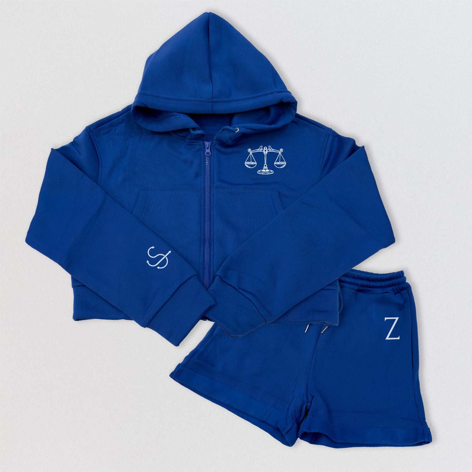 Libra Zodiac Crop Hoodie & Shorts Set - Women's Loungewear