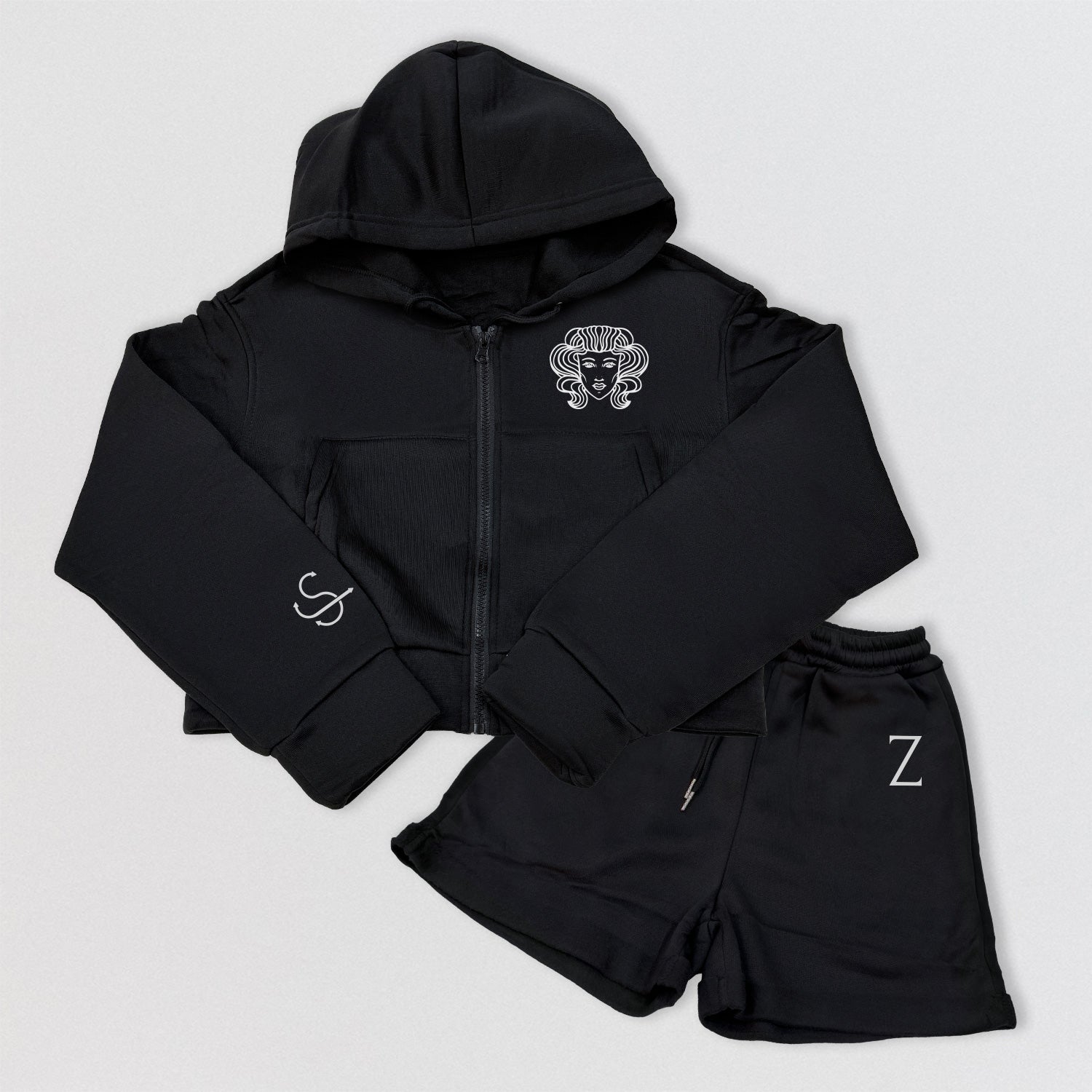 Virgo Zodiac Crop Hoodie & Shorts Set - Women's Loungewear